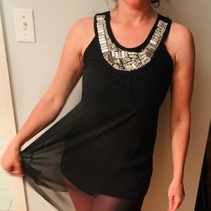 Vintage black and silver sheet dress